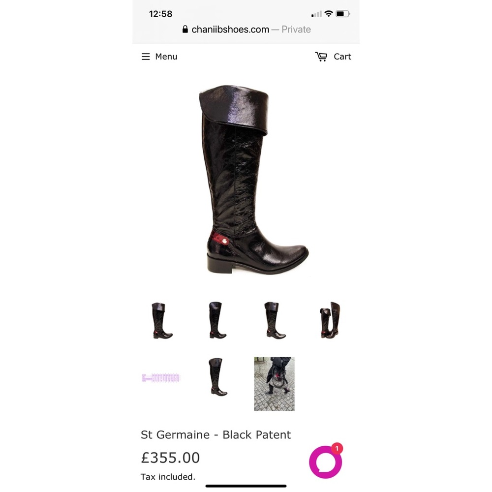 Black patent boots